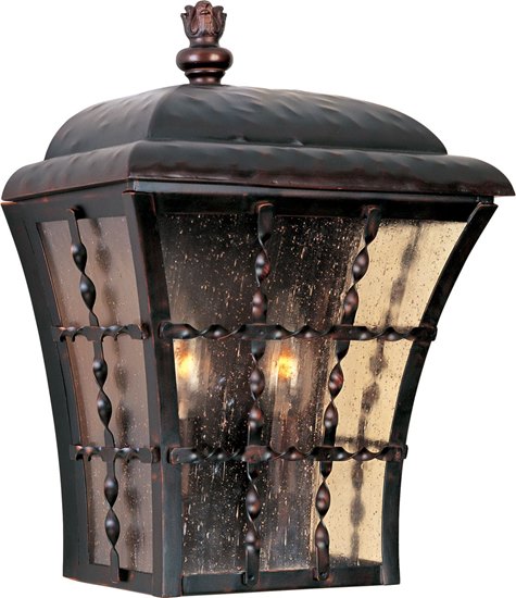 Foto para 60W Orleans 2-Light Outdoor Wall Lantern OI Amber Seedy Glass CA Incandescent 