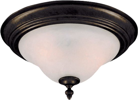 Picture of 60W Pacific 2-Light Flush Mount KB Marble Glass MB Incandescent 