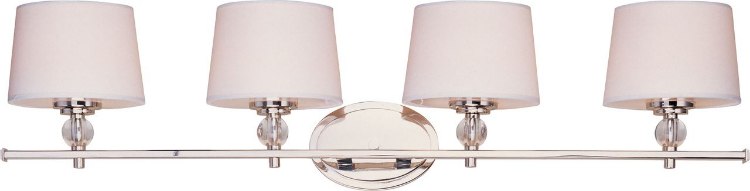 Foto para 60W Rondo 4-Light Bath Vanity PN White Fabric CA Incandescent 