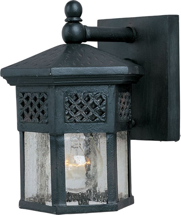 Foto para 60W Scottsdale 1-Light Outdoor Wall Lantern CF Seedy Glass MB Incandescent 