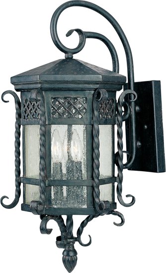 Foto para 60W Scottsdale 3-Light Outdoor Wall Lantern CF Seedy Glass CA Incandescent 11.75"x23.5" 