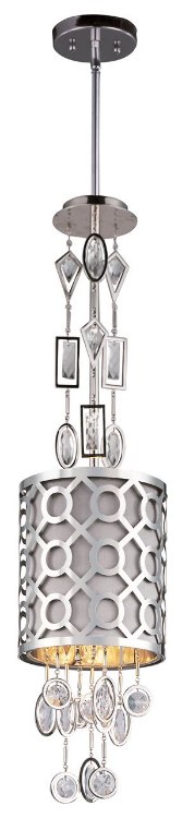 Foto para 60W Symmetry 1-Light Pendant PN Fabric G9 Xenon (OA HT 53")