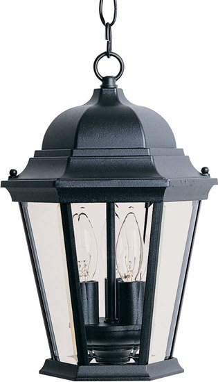 Picture of 60W Westlake Cast 3-Light Outdoor Hanging Lantern BK Clear Glass CA Incandescent 72" Chain 4-Min
