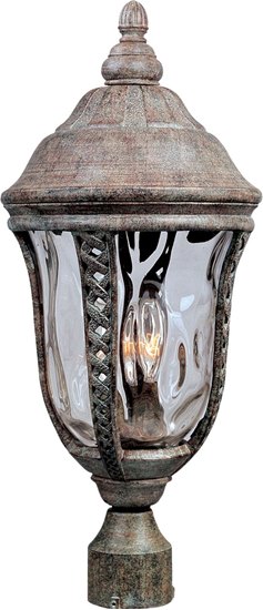 Picture of 60W Whittier Cast 3-Light Outdoor Pole/Post Lantern ET Water Glass Glass CA Incandescent 