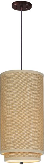 Foto para 75W Elements 1-Light Pendant with Cord OI Natural Fiber MB Incandescent (OA HT 32"-136")