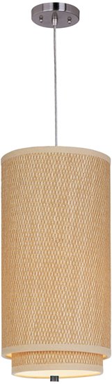Picture of 75W Elements 1-Light Pendant with Cord SN Natural Fiber MB Incandescent (OA HT 32"-136")