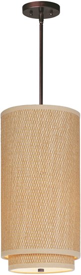 Picture of 75W Elements 1-Light Pendant with Stem OI Natural Fiber MB Incandescent (OA HT 32"-72")