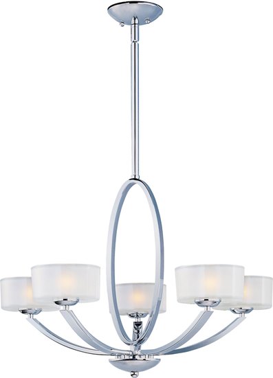 Foto para 75W Elle 5-Light Chandelier PC Frosted Glass G9 Frost Xenon (OA HT 66")