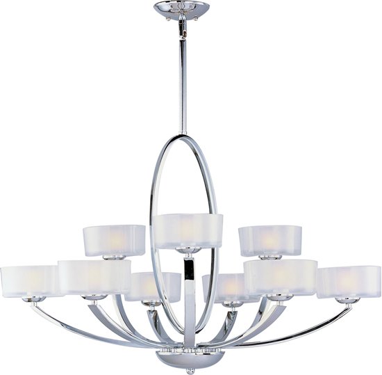 Foto para 75W Elle 9-Light Chandelier PC Frosted Glass G9 Frost Xenon (OA HT 70")