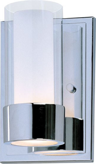 Foto para 75W Silo 1-Light Wall Sconce PC Clear/Frosted Glass G9 Frost Xenon 