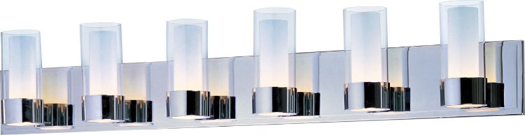 Foto para 75W Silo 6-Light Bath Vanity PC Clear/Frosted Glass G9 Frost Xenon 