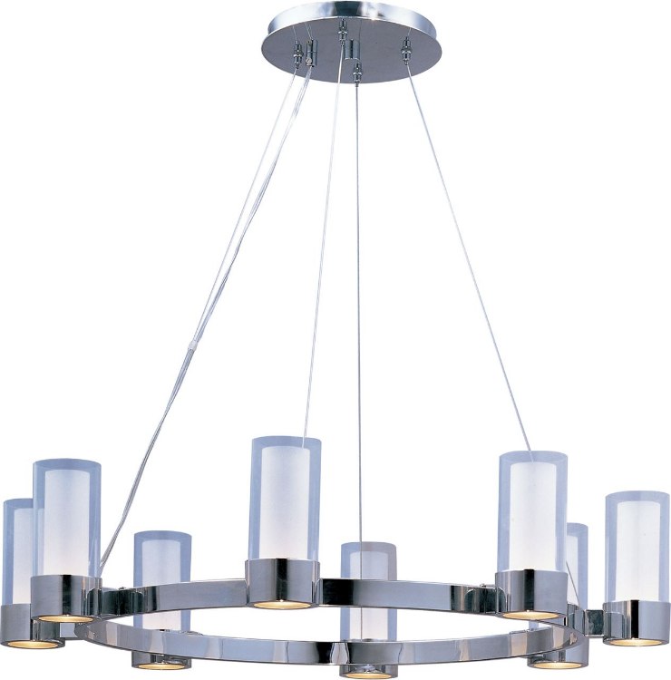 Foto para 75W Silo 8-Light Chandelier PC Clear/Frosted Glass G9 Frost Xenon (OA HT 130") (CAN 8.75")