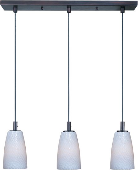 Picture of 8W Carte LED 3-Light Pendant BZ White Ripple (OA HT 24"-60")