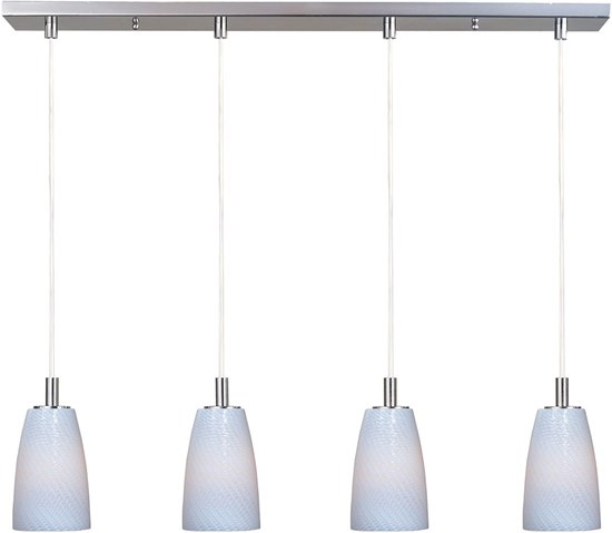 Picture of 8W Carte LED 4-Light Pendant SN White Ripple (OA HT 24"-60")