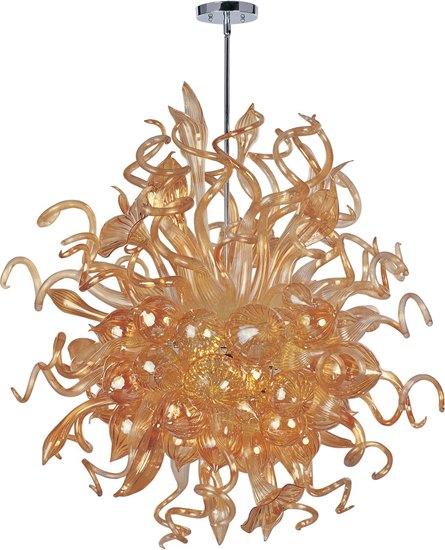 Foto para Mimi LED 18-Light Chandelier PC Cognac Glass (OA HT 68")