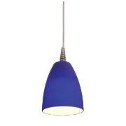 Picture of 5w Tungsten Module Dry Location Brushed Steel Cobalt LED Pendant with Mania Glass 5"Ø4"