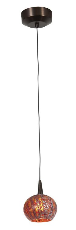 Foto para 5w Tungsten Module Dry Location Bronze Red Ribbed Opaline LED Pendant with Safari Opaline Glass