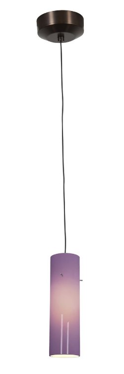 Foto para 35w Zeta GY6.35 Bi-Pin Halogen Dry Location Bronze Plum Low Voltage Pendant with Anari Silk (l) Glass