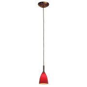 Picture of 40w Delta G9 G9 Halogen Dry Location Bronze Red Line Voltage Pendant with Mania Glass