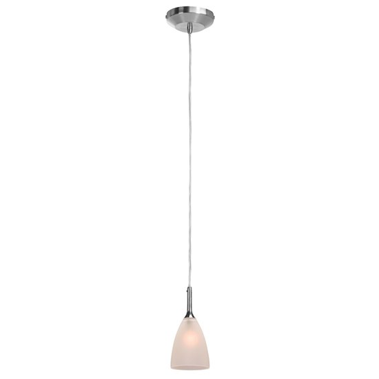 Foto para 40w Delta G9 G9 Halogen Dry Location Brushed Steel Frosted Line Voltage Pendant with Mania Glass