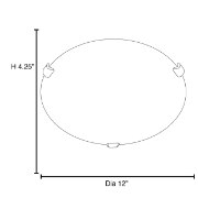 Picture of 26w (2 x 13) Mona GU-24 Spiral Fluorescent Damp Location Rust Alabaster Flush-Mount 4.25"Ø12" (CAN Ø9.75")