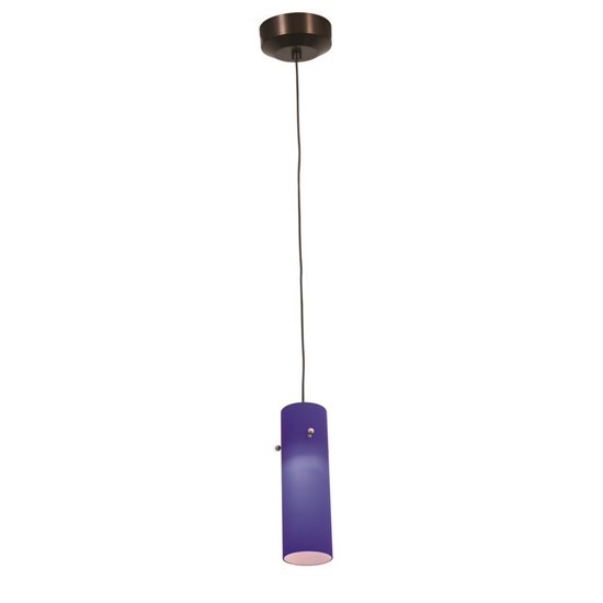 Picture of 5w Tungsten Module Dry Location Bronze White Lined LED Pendant with Anari Silk (l) Glass