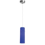 Foto para 5w Tungsten Module Dry Location Brushed Steel Black Lined LED Pendant with Anari Silk (l) Glass