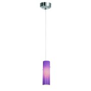 Picture of 5w Tungsten Module Dry Location Brushed Steel White Lined LED Pendant with Anari Silk (l) Glass