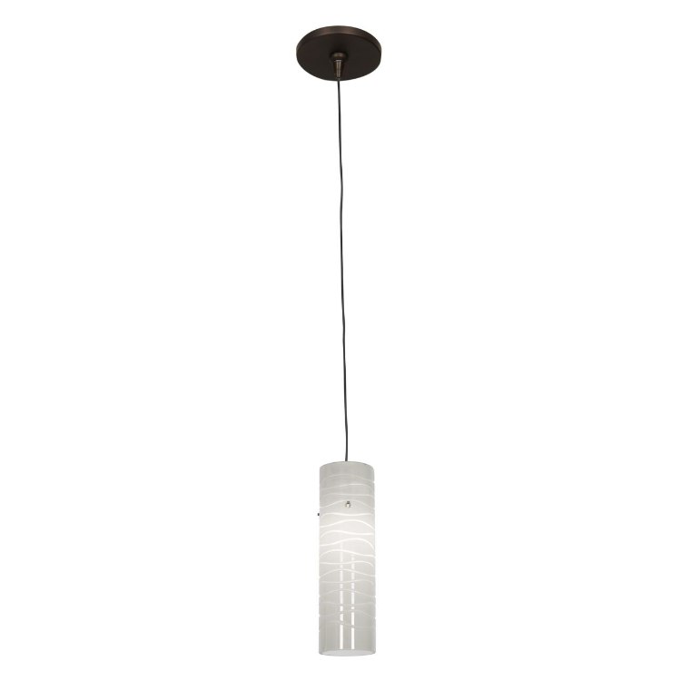 Foto para 35w Zeta GY6.35 Bi-Pin Halogen Dry Location Bronze White Lined Low Voltage Pendant with Anari Silk (l) Glass