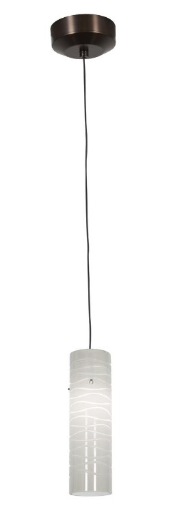 Foto para 35w Zeta GY6.35 Bi-Pin Halogen Dry Location Bronze White Lined Low Voltage Pendant with Anari Silk (l) Glass