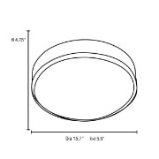 Picture of 36w (2 x 18) Aero GU-24 Spiral Fluorescent Damp Location Chrome Opal Flush-Mount 4.75"Ø15.7" (CAN Ø11")