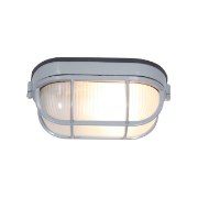 Picture of 60w Nauticus E-26 A-19 Incandescent Satin Frosted Wet Location Bulkhead 8.25"x4.25" (CAN 8"x4.4"x1")