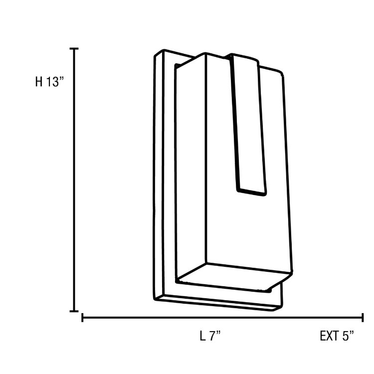 Foto para 10.8w Neptune Module Satin Ribbed Frosted Marine Grade Wet Location LED Wall Fixture 7"x13" (CAN 7"x4.6")
