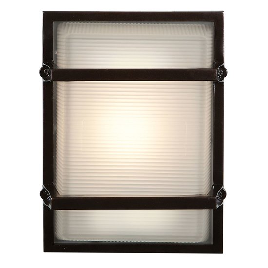 Picture of 10.8w Neptune Module Bronze Ribbed Frosted Marine Grade Wet Location LED Wall Fixture 10.5"x8.25" (CAN 7"x4.6")