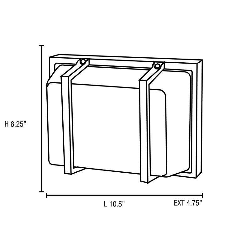 Foto para 10.8w Neptune Module Satin Ribbed Frosted Marine Grade Wet Location LED Wall Fixture 10.5"x8.25" (CAN 7"x4.6")