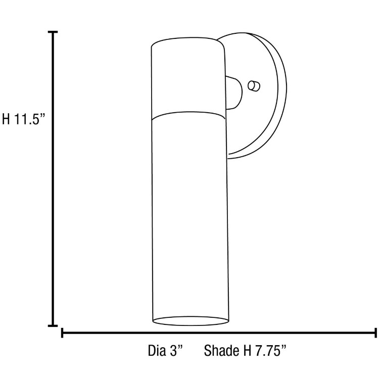 Foto para 60w Eos E-26 A-19 Incandescent Aluminum Opal Wet Location 1 Light Wall Fixture (CAN Ø5")