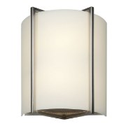 Picture of 26w (2 x 13) Vector GU-24 Quad Fluorescent Damp Location Brushed Steel Opal 2 Light Wall Fixture