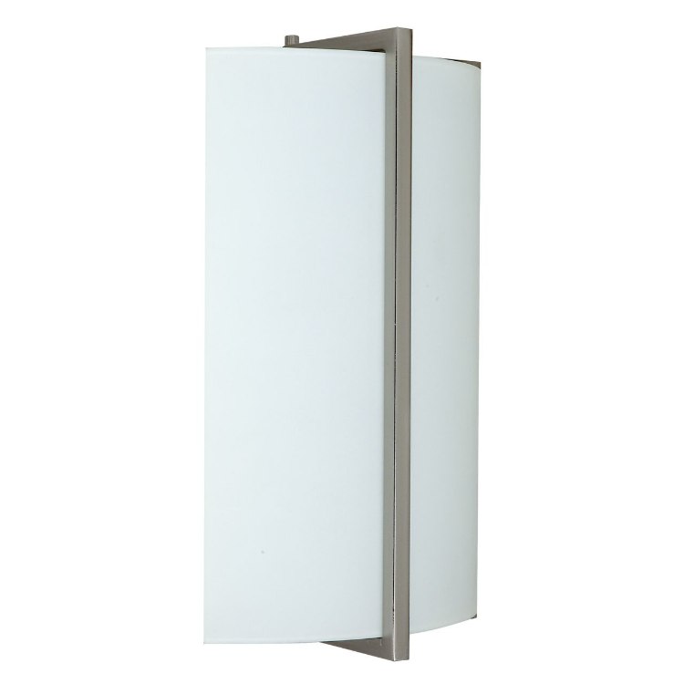 Foto para 26w (2 x 13) Vector GU-24 Quad Fluorescent Damp Location Brushed Steel Opal 2 Light Wall Fixture