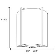 Foto para 26w (2 x 13) Vector GU-24 Quad Fluorescent Damp Location Brushed Steel Opal 2 Light Wall Fixture