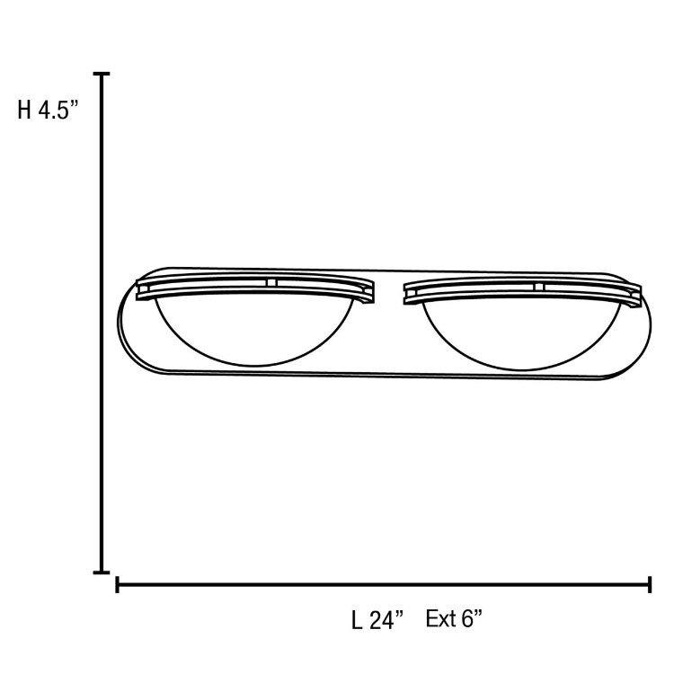 Foto para 26w (2 x 13) Aztec GU-24 Spiral Fluorescent Damp Location Brushed Steel White Wall & Vanity (CAN 24"x4.5"x0.9")