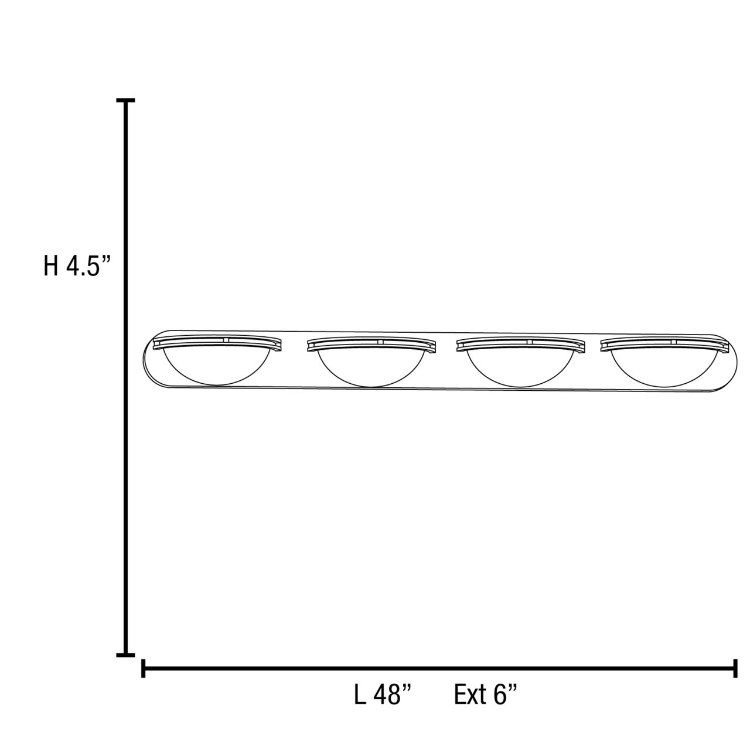 Foto para 52w (4 x 13) Aztec GU-24 Spiral Fluorescent Damp Location Brushed Steel White Wall & Vanity (CAN 48"x4.5"x0.9")