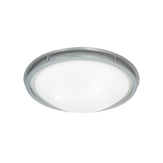 Picture of 26w (2 x 13) Aztec GU-24 Spiral Fluorescent Damp Location Brushed Steel White Flush-mount