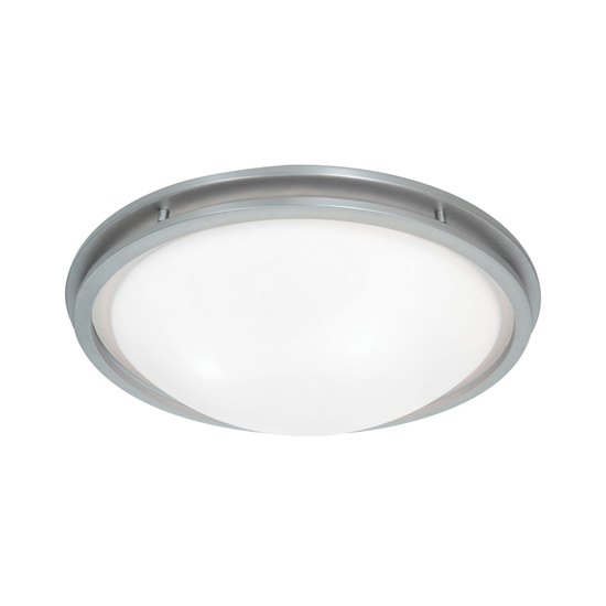 Picture of 39w (3 x 13) Aztec GU-24 Spiral Fluorescent Damp Location Brushed Steel White Flush-mount