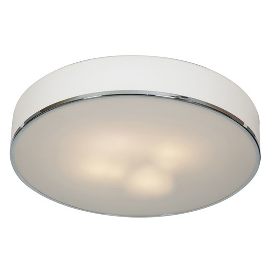 Picture of 300w (4 x 75) Aero E-26 A-19 Incandescent Damp Location Chrome Opal Flush Mount (CAN 0.5"Ø13")
