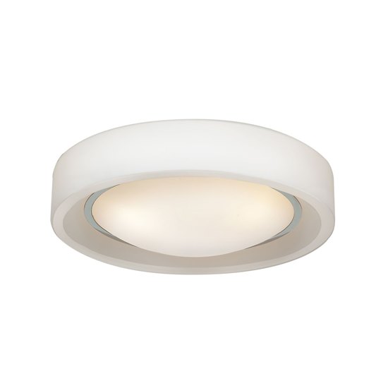 Foto para 60w Splash E-26 A-19 Incandescent Damp Location Chrome Opal Glass Flushmount (CAN 1"Ø7.5")