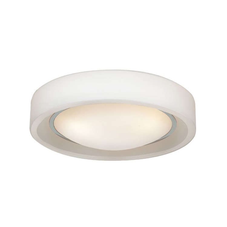 Foto para 60w Splash E-26 A-19 Incandescent Damp Location Chrome Opal Glass Flushmount (CAN 1"Ø7.5")