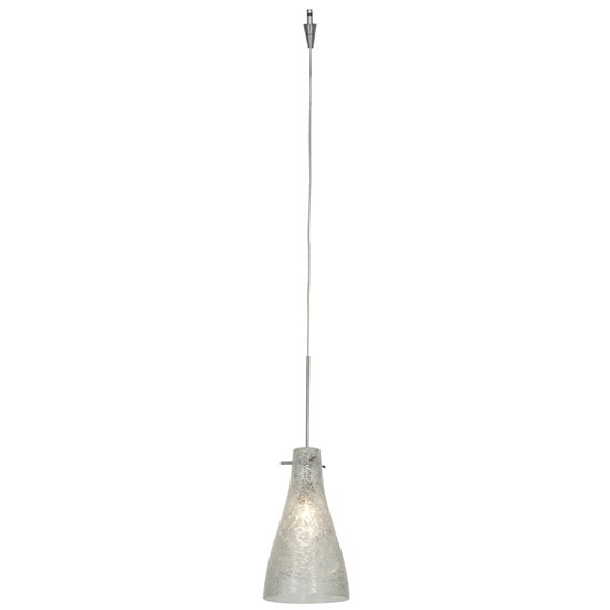 Picture of 35w Cavo GY6.35 Bi-Pin Halogen Dry Location Brushed Steel Crystal Italian Wire Glass UJ Mini Pendant excluding Mono-Pod