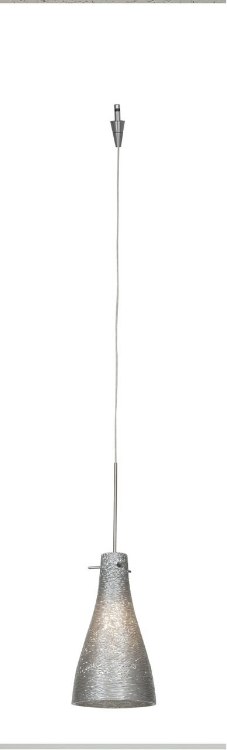 Picture of 35w Cavo GY6.35 Bi-Pin Halogen Dry Location Brushed Steel Metal Italian Wire Glass UJ Mini Pendant excluding Mono-Pod