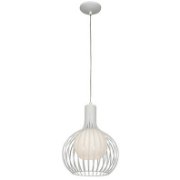 Picture of 75w Chuki E-26 A-19 Incandescent Damp Location White Metal ribbed Pendant (CAN 1.25"Ø5.25")