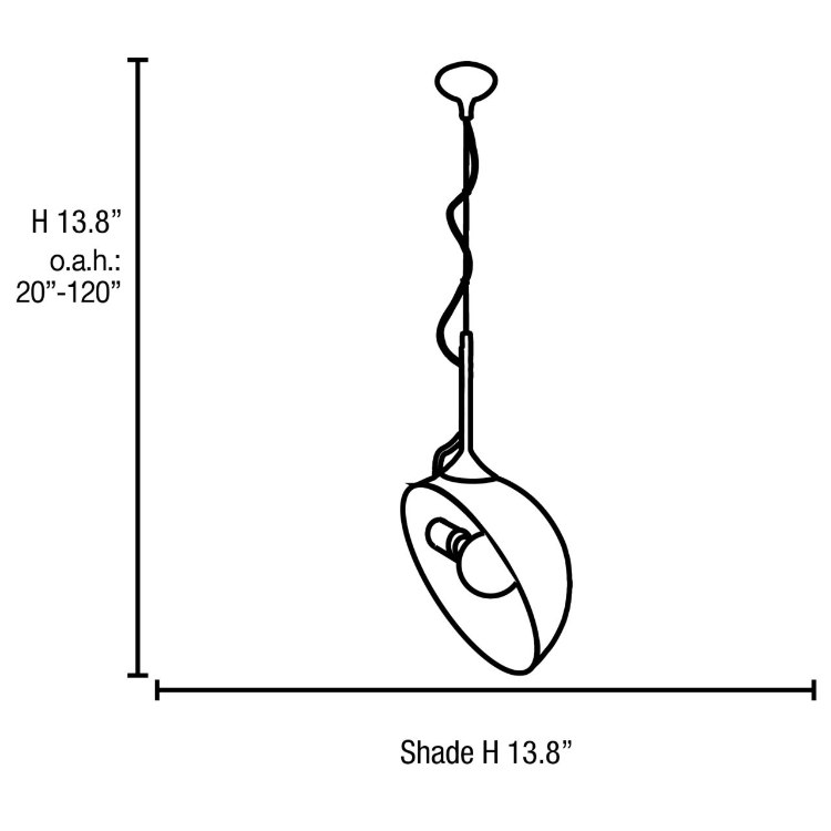 Foto para 60w Magneto E-26 A-19 Incandescent Dry Location Red Adjustable Angle Pendant (CAN 4"Ø4.75")